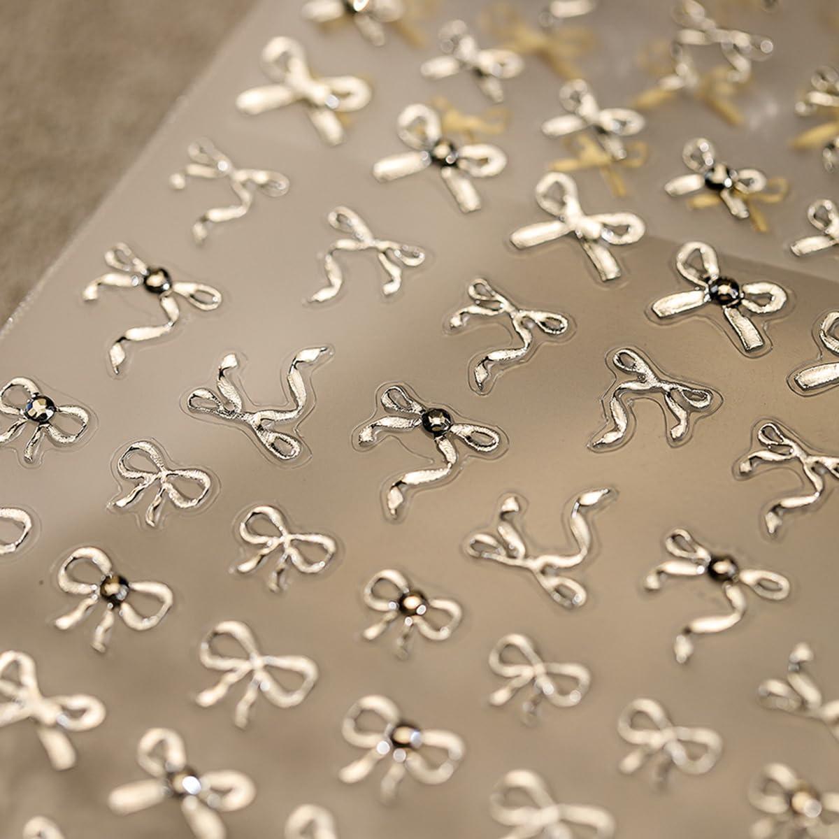 Calcomanías de Uñas 3D Lazo Dorado HPYFOI - 1 Hoja