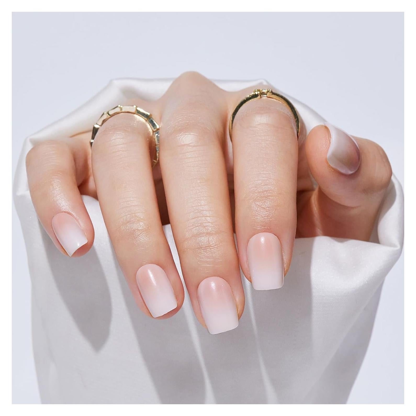 Uñas Postizas Ombre Cuadradas Cortas Findigit - 32 Uñas de Gel