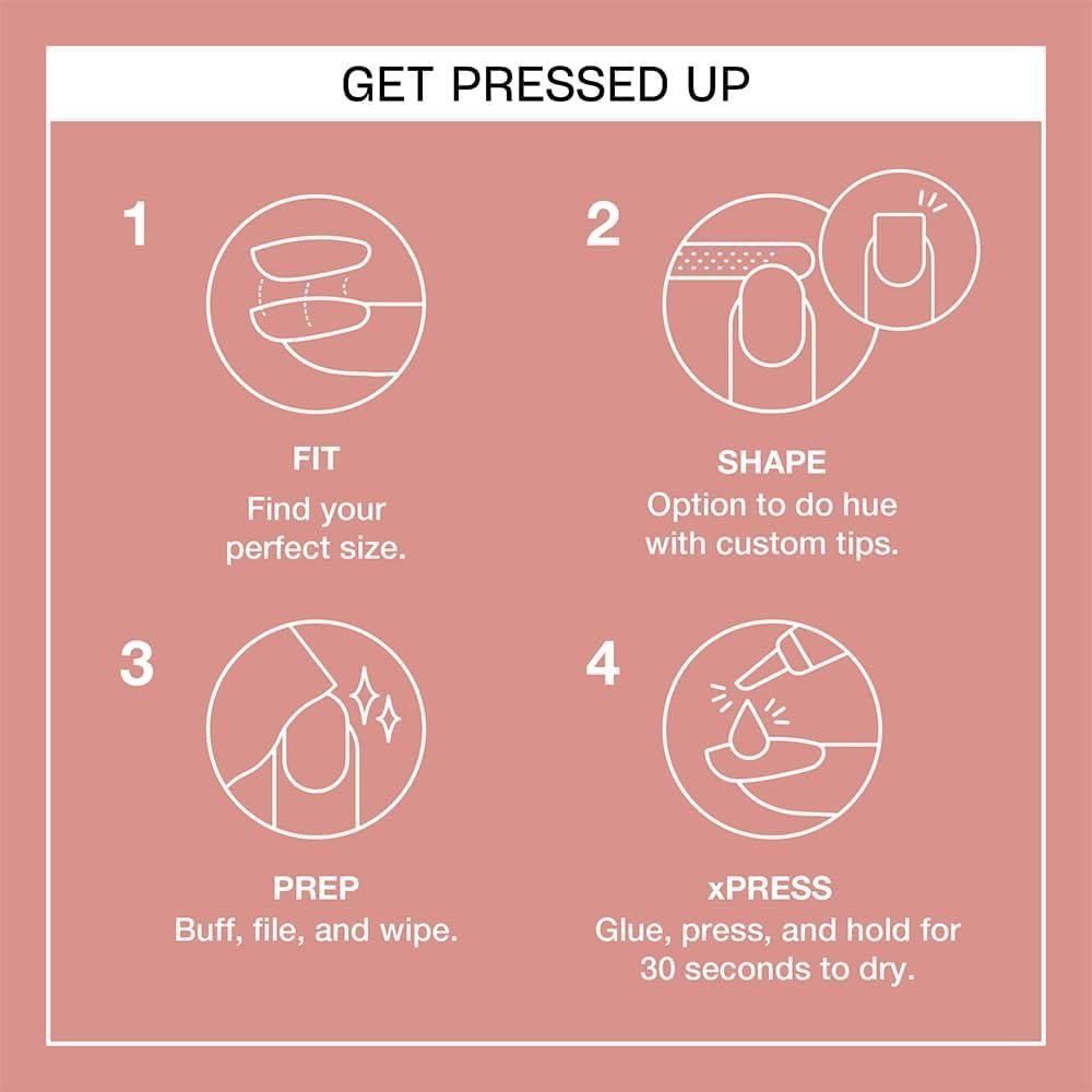 Uñas Postizas OPI xPRESS/ON Clásicas Redondas Cortas 30u