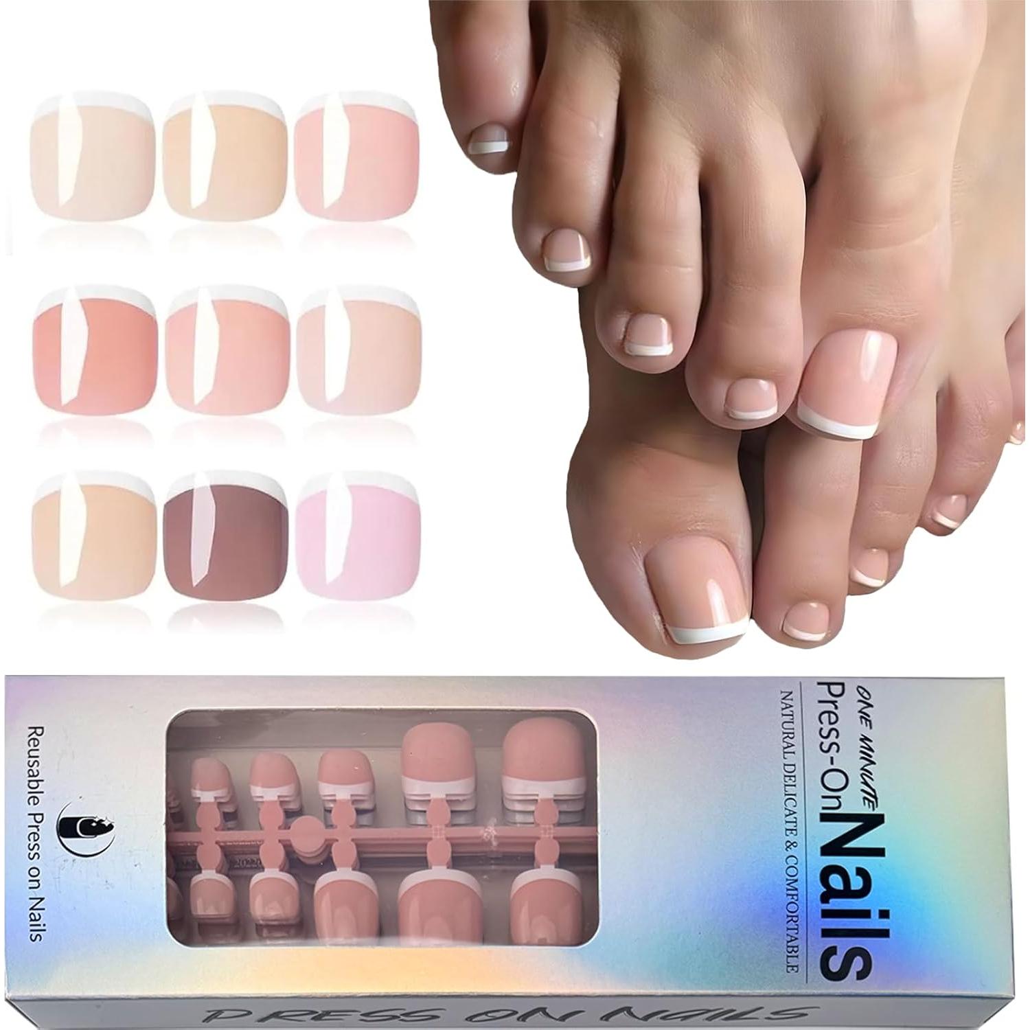Kit de Uñas Postizas Cortas Cuadradas Puyokinm 216 Pcs