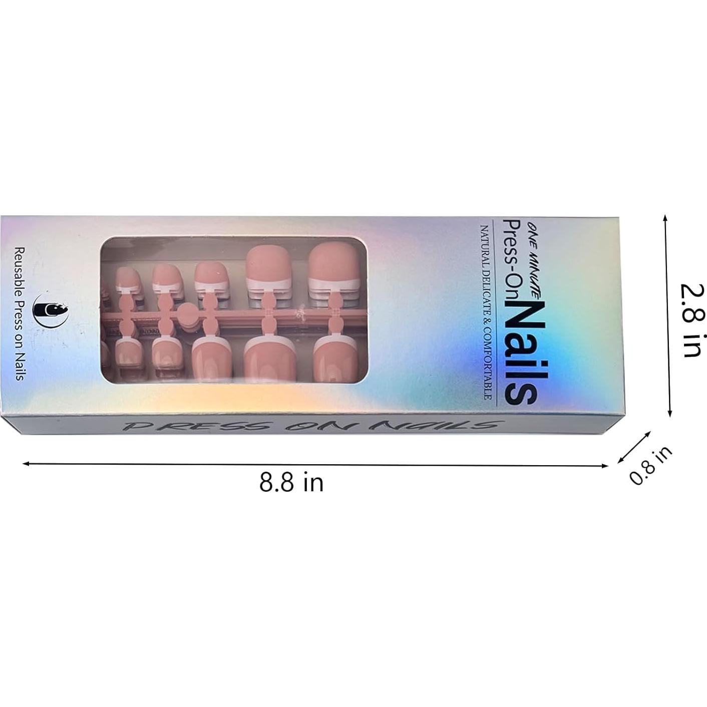 Kit de Uñas Postizas Cortas Cuadradas Puyokinm 216 Pcs