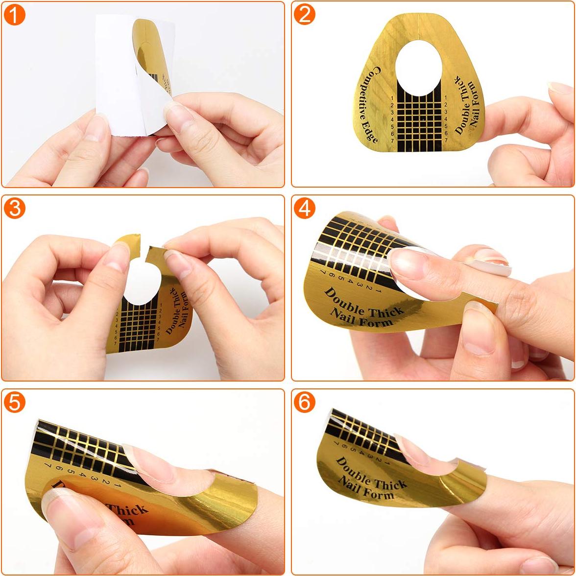 Formas de Uñas en Herradura AHIER 200PCS Gel UV 6x5.8cm