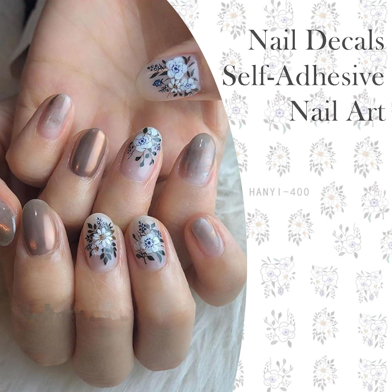 9 Hojas de Pegatinas de Uñas 3D Flores Baoximong