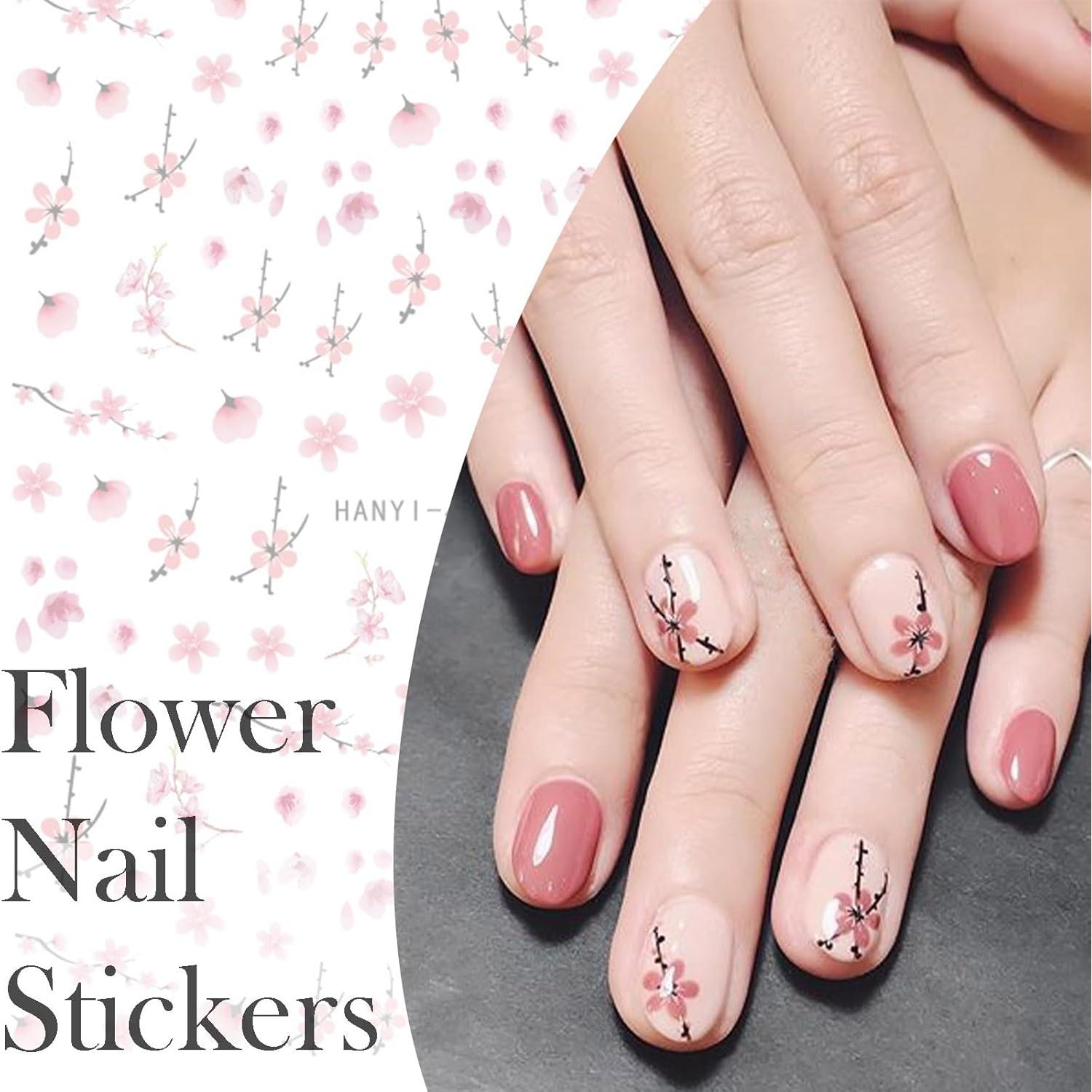 9 Hojas de Pegatinas de Uñas 3D Flores Baoximong