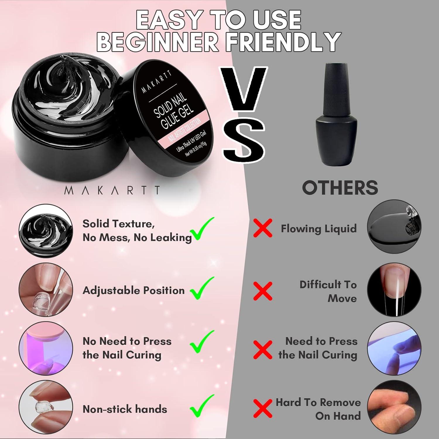 Gel de Pegamento para Uñas Sólido Makartt 15ml UV