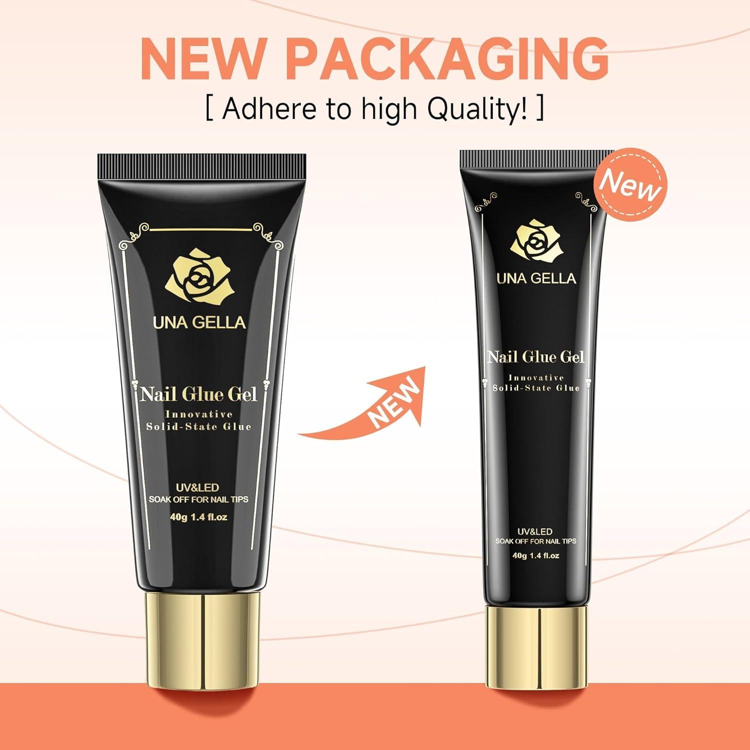 Gel Adhesivo para Uñas UNA GELLA 40ml Tips de Gel Sólido