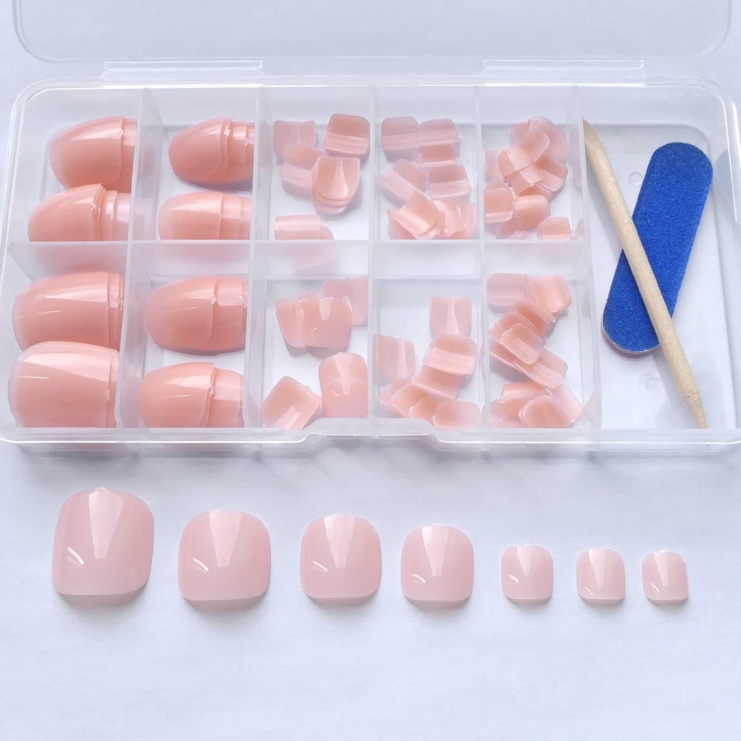 Uñas Postizas para Dedos de los Pies Bellelfin 120pcs Cortas