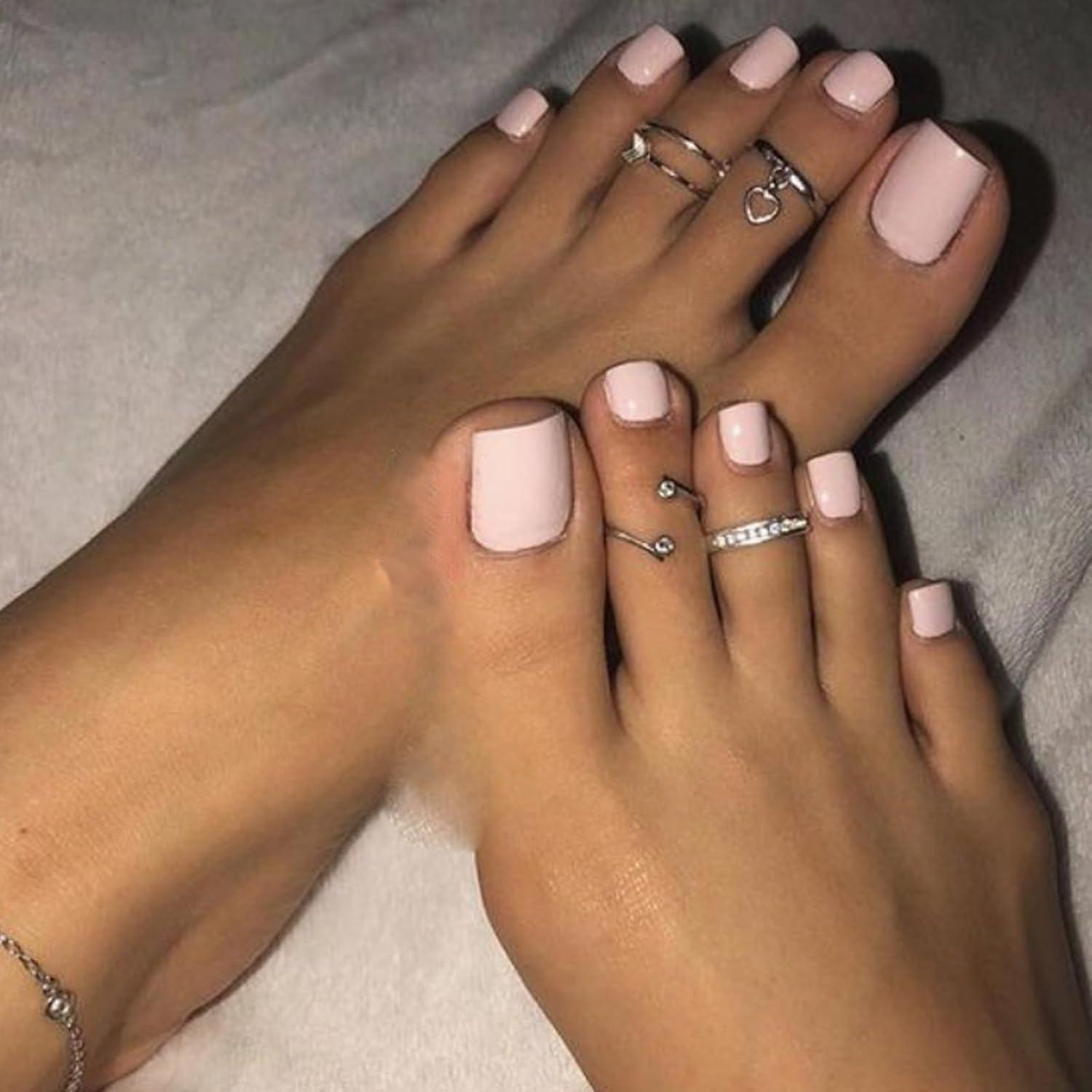 Uñas Postizas para Dedos de los Pies Bellelfin 120pcs Cortas