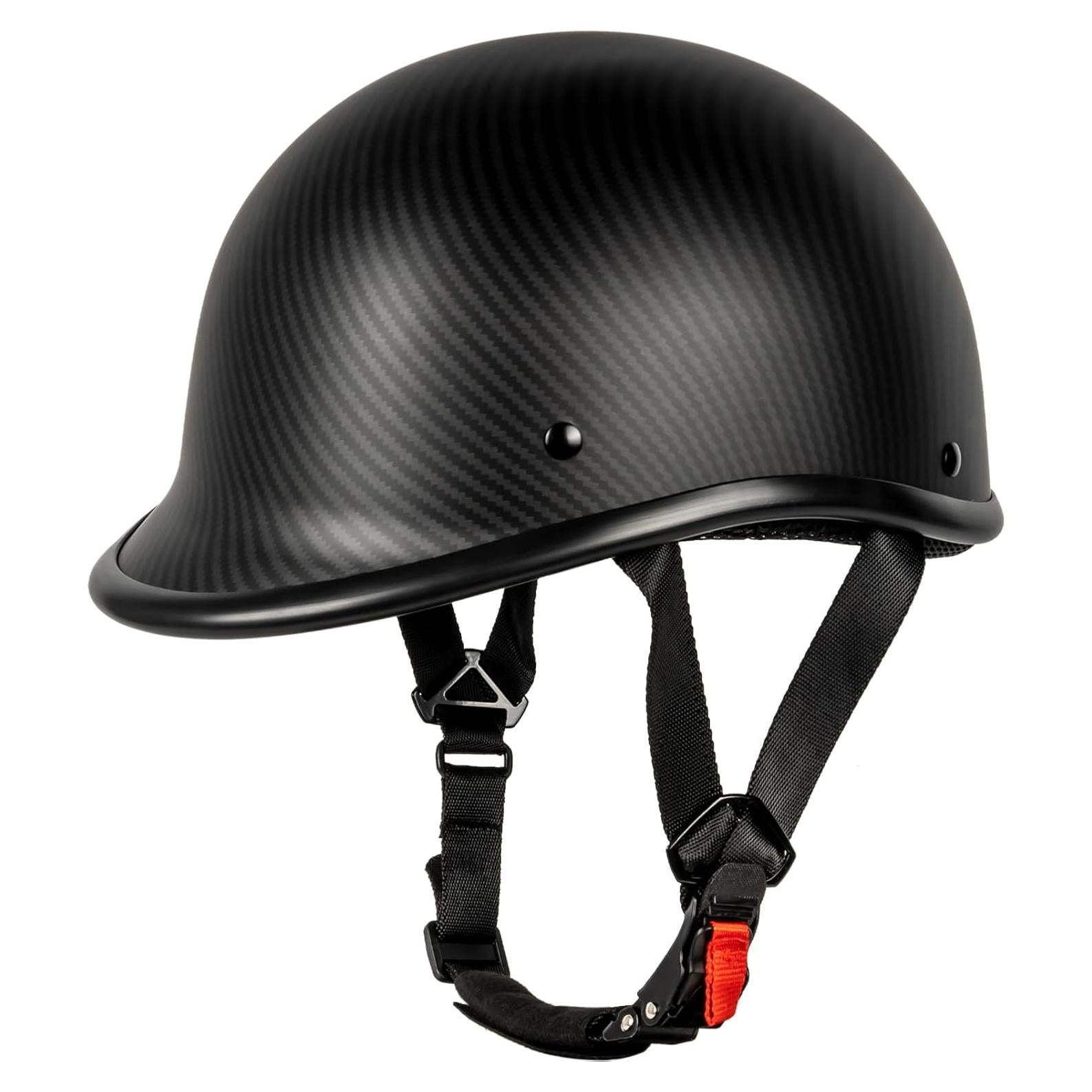 Motorcycle Helmet Half Shell Hawk Style Helmets Compact Lightweight Open Face for Motorcycle Street Bike Cruiser Moped- DOT Approved (Carbon Fiber, Medium)