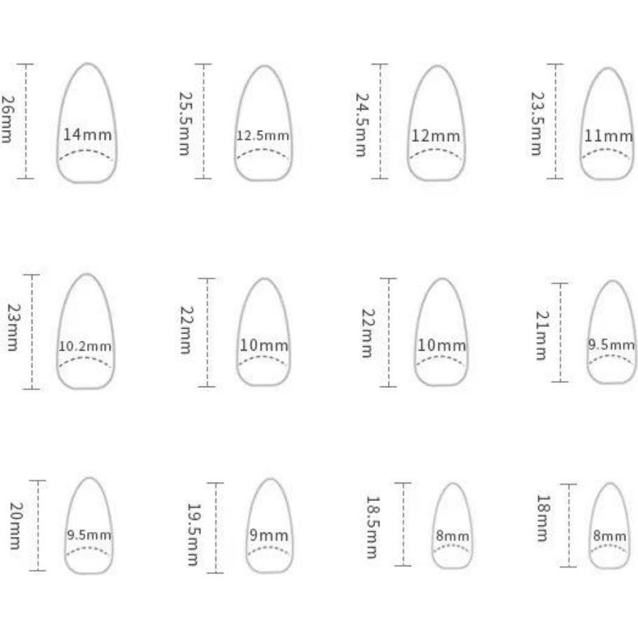Uñas Postizas Cortas Almendra Verde NBNTGH - 24 Pcs