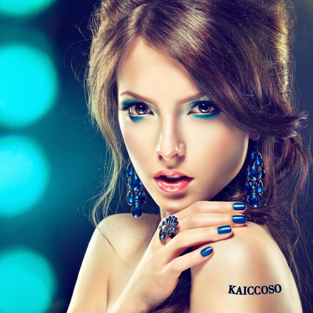 Uñas Postizas Cortas Ovaladas Doradas 24 Pcs KAICCOSO