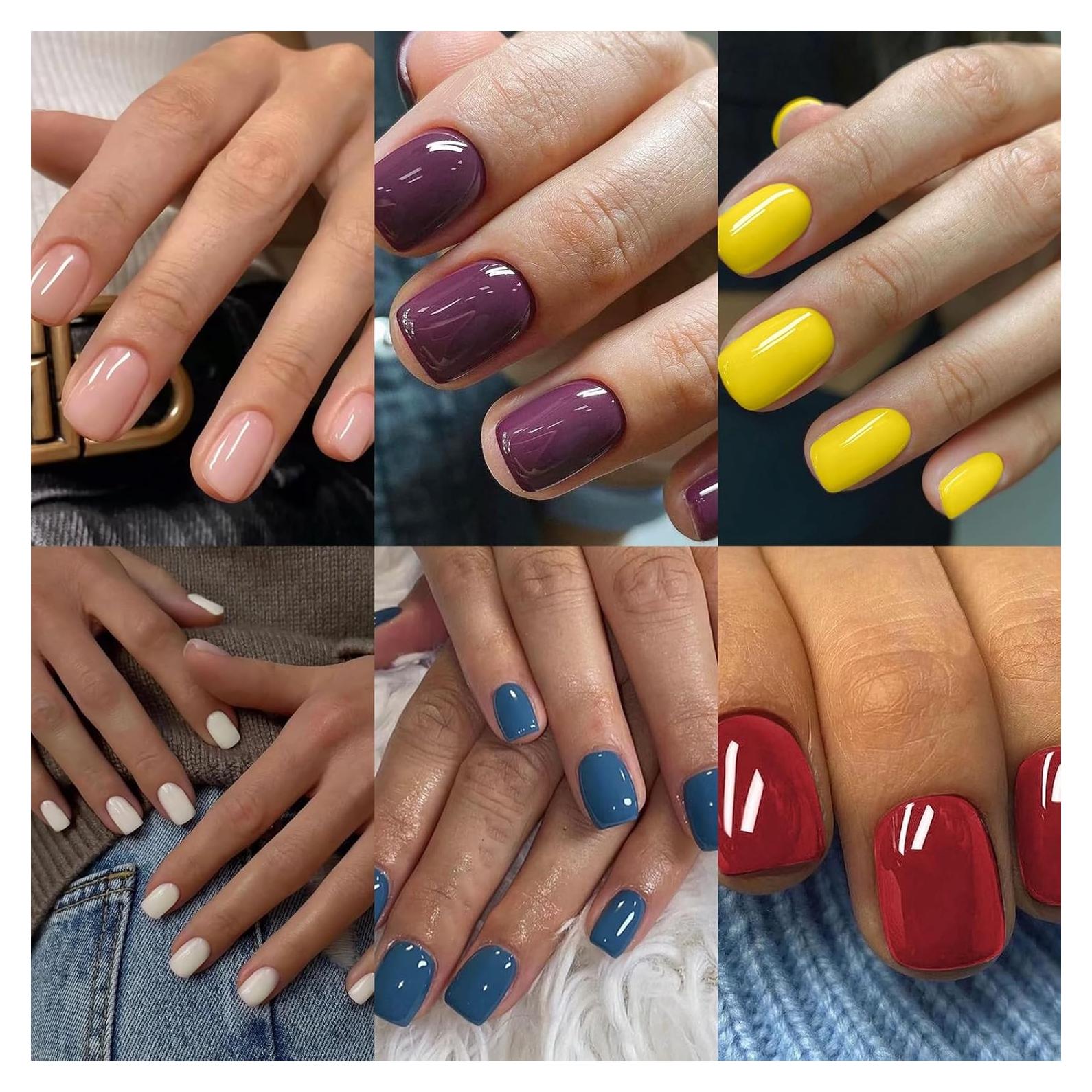 144 Uñas Postizas Cortas Cuadradas CTTHNBD - 6 Colores