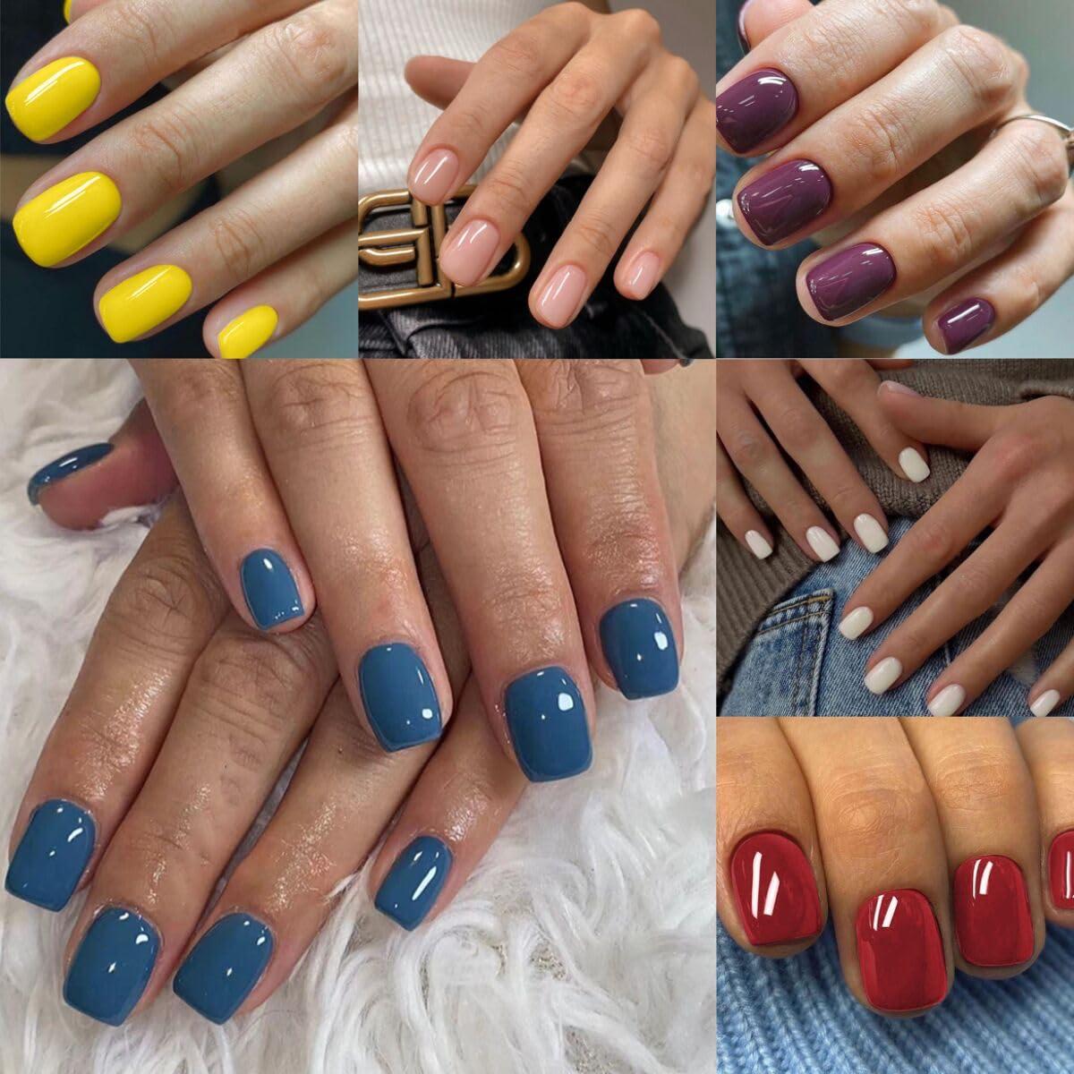 144 Uñas Postizas Cortas Cuadradas CTTHNBD - 6 Colores