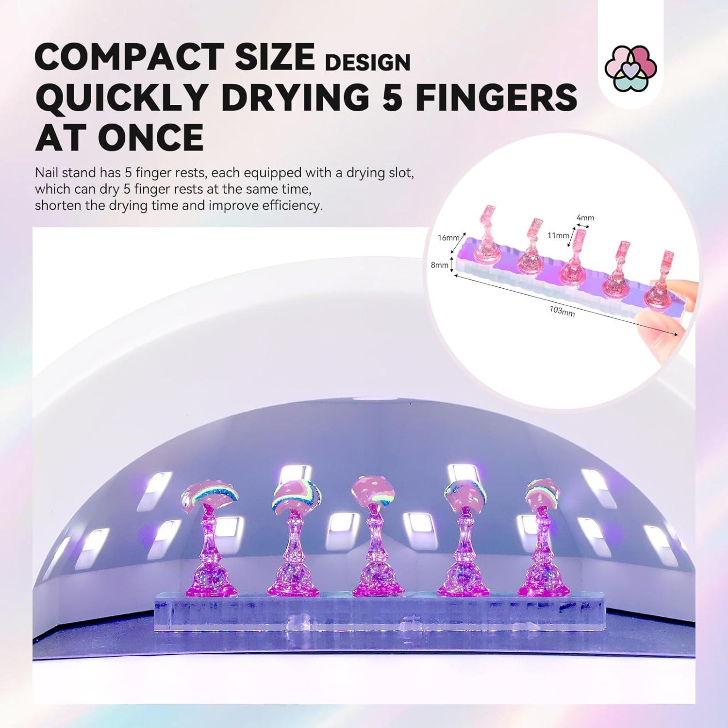 Soporte de Uñas Saviland Magnético 3 Pcs Rosa para Uñas Postizas