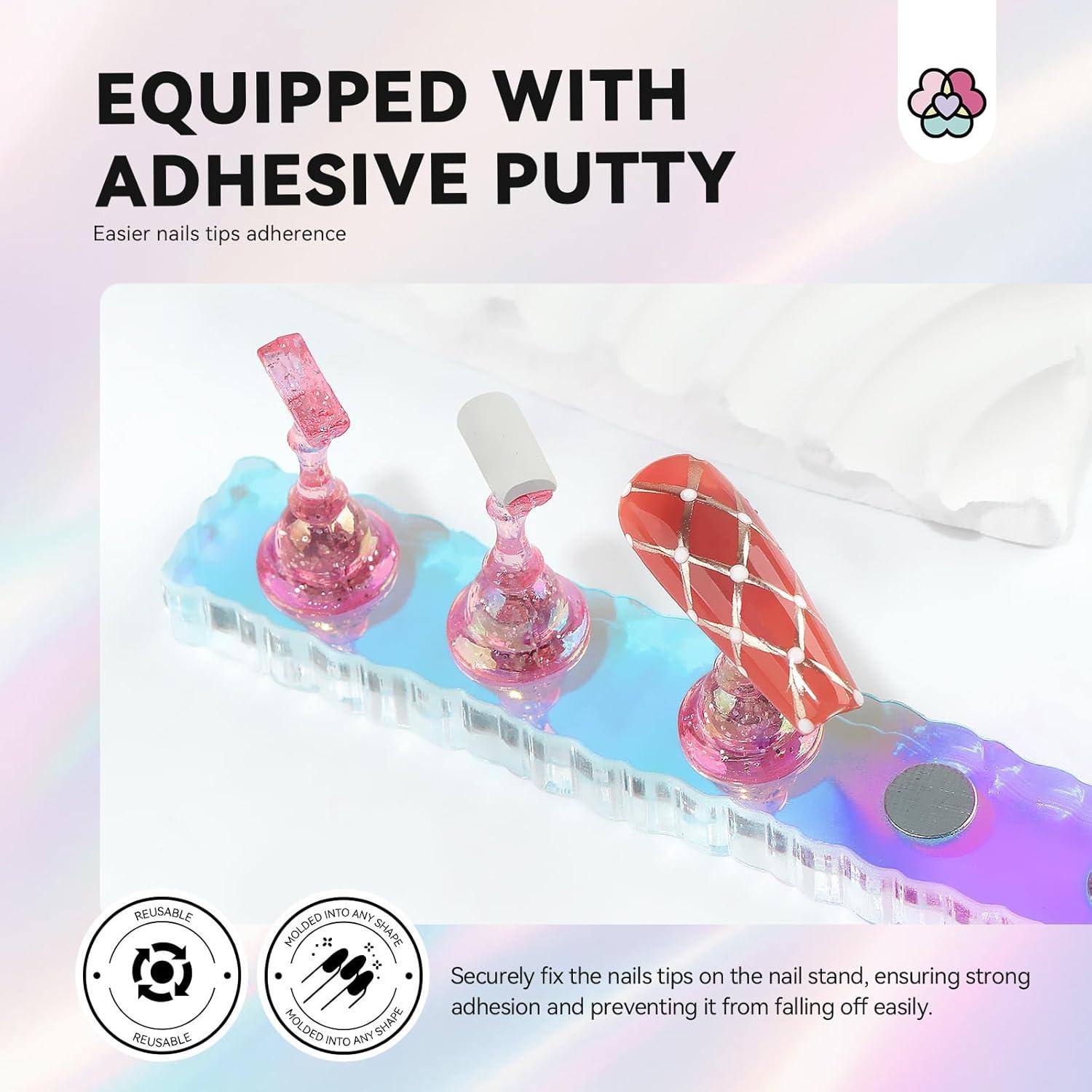 Soporte de Uñas Saviland Magnético 3 Pcs Rosa para Uñas Postizas