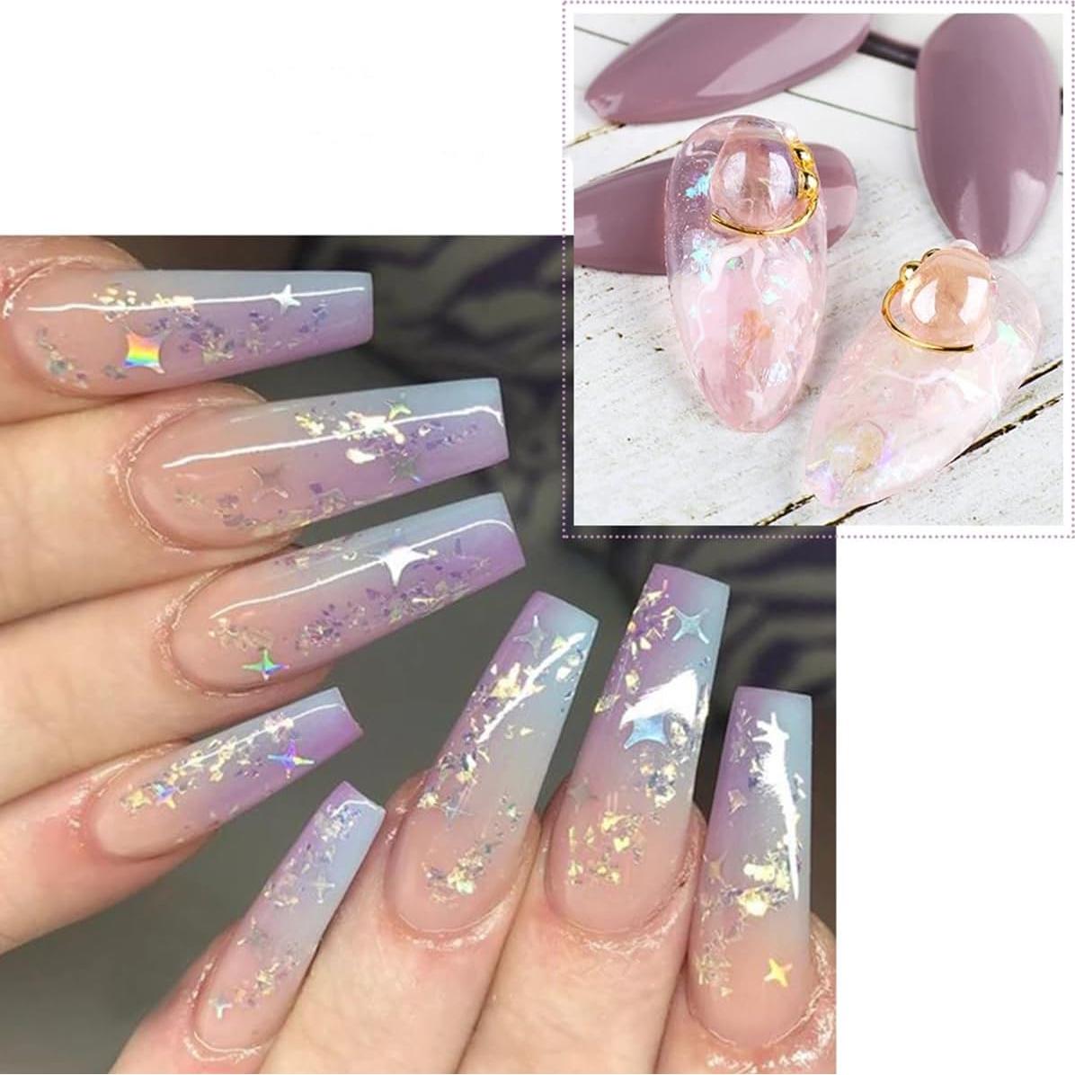 Lentejuelas de Uñas Holográficas DZPGUONIZ 12 Colores 28g