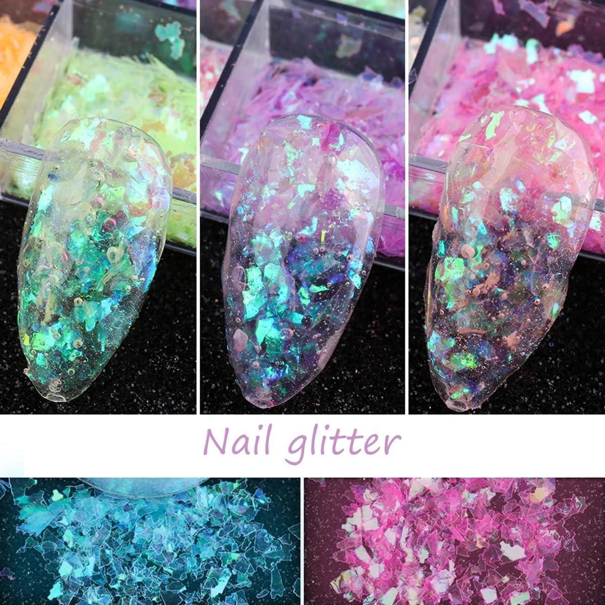 Lentejuelas de Uñas Holográficas DZPGUONIZ 12 Colores 28g