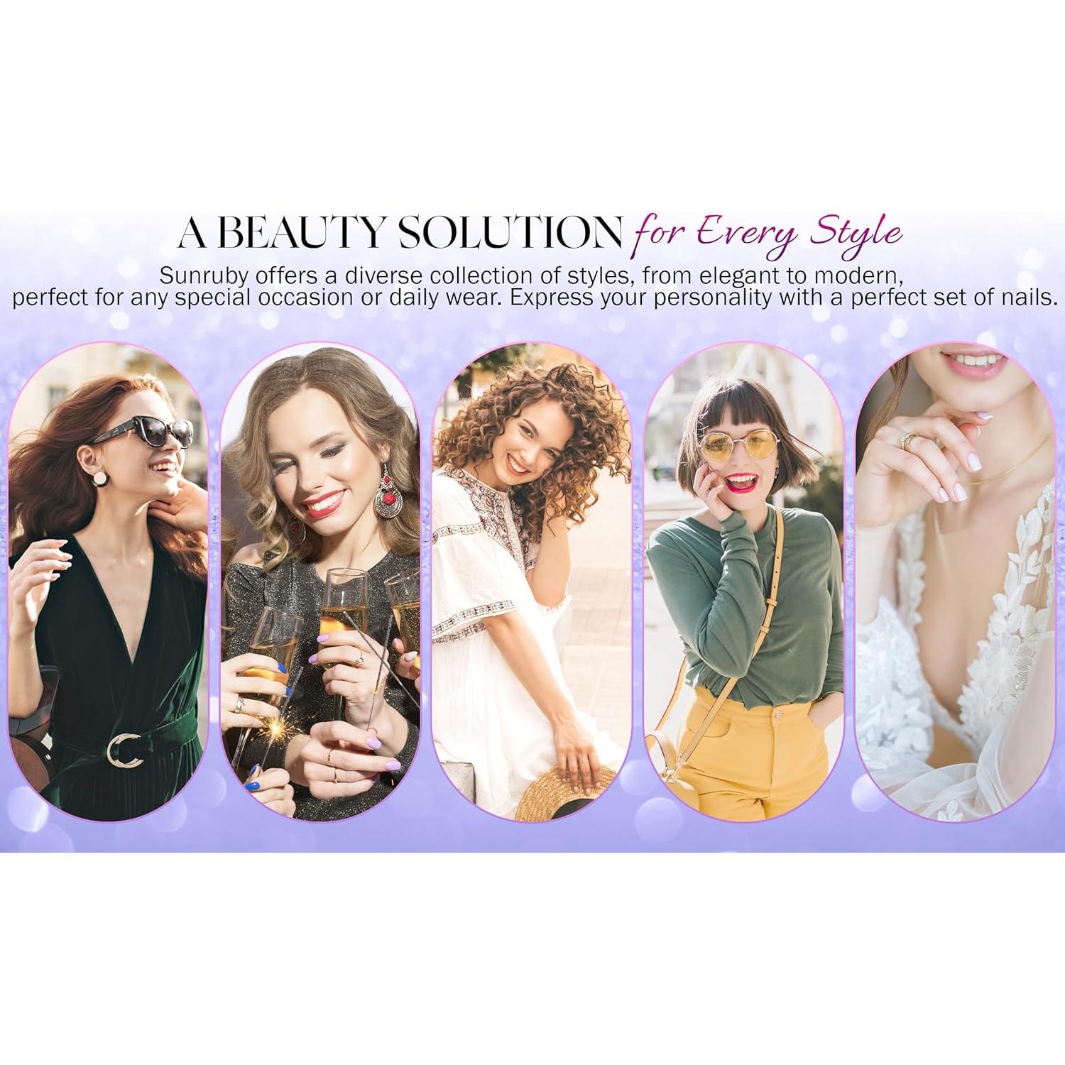 Uñas Postizas Hechas a Mano SUNRUBY 30 Piezas Rojas Neón