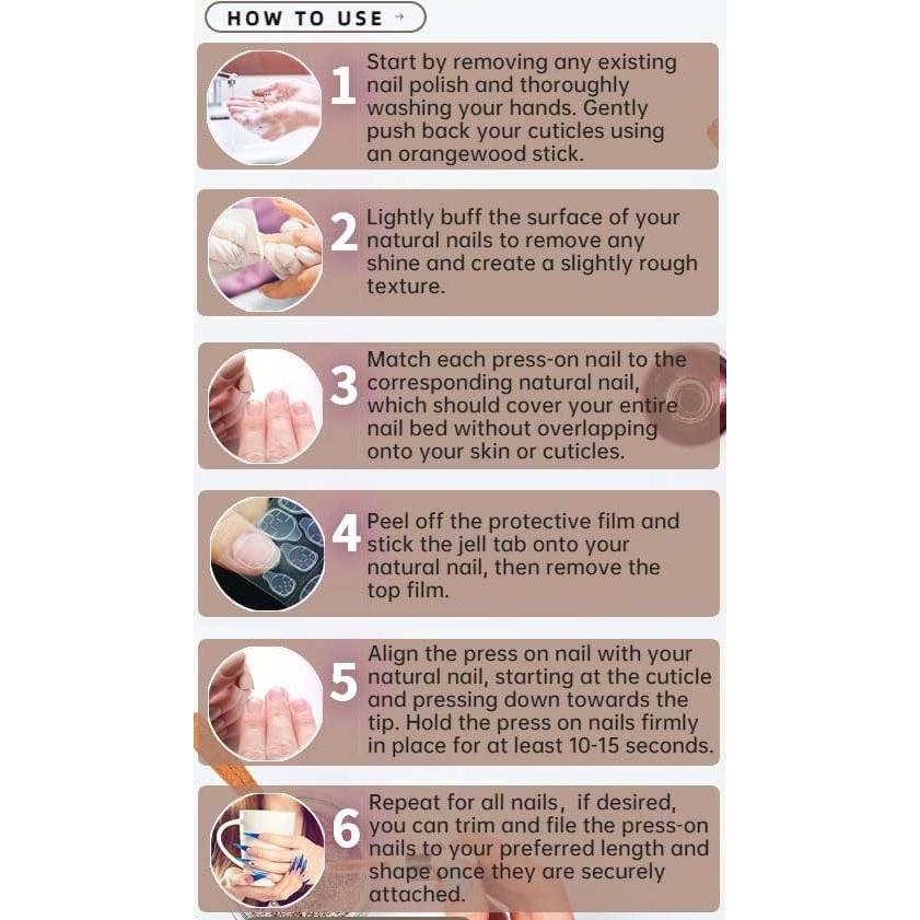 Uñas Postizas 3D QQPPOLIU Almendras Cortas Geométrico 1110