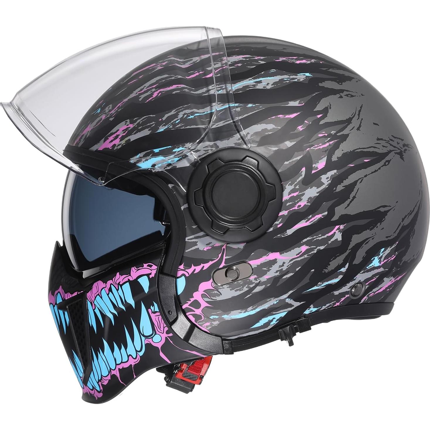 Casco de Motocicleta TRIANGLE OP12A Doble Visor Talla L