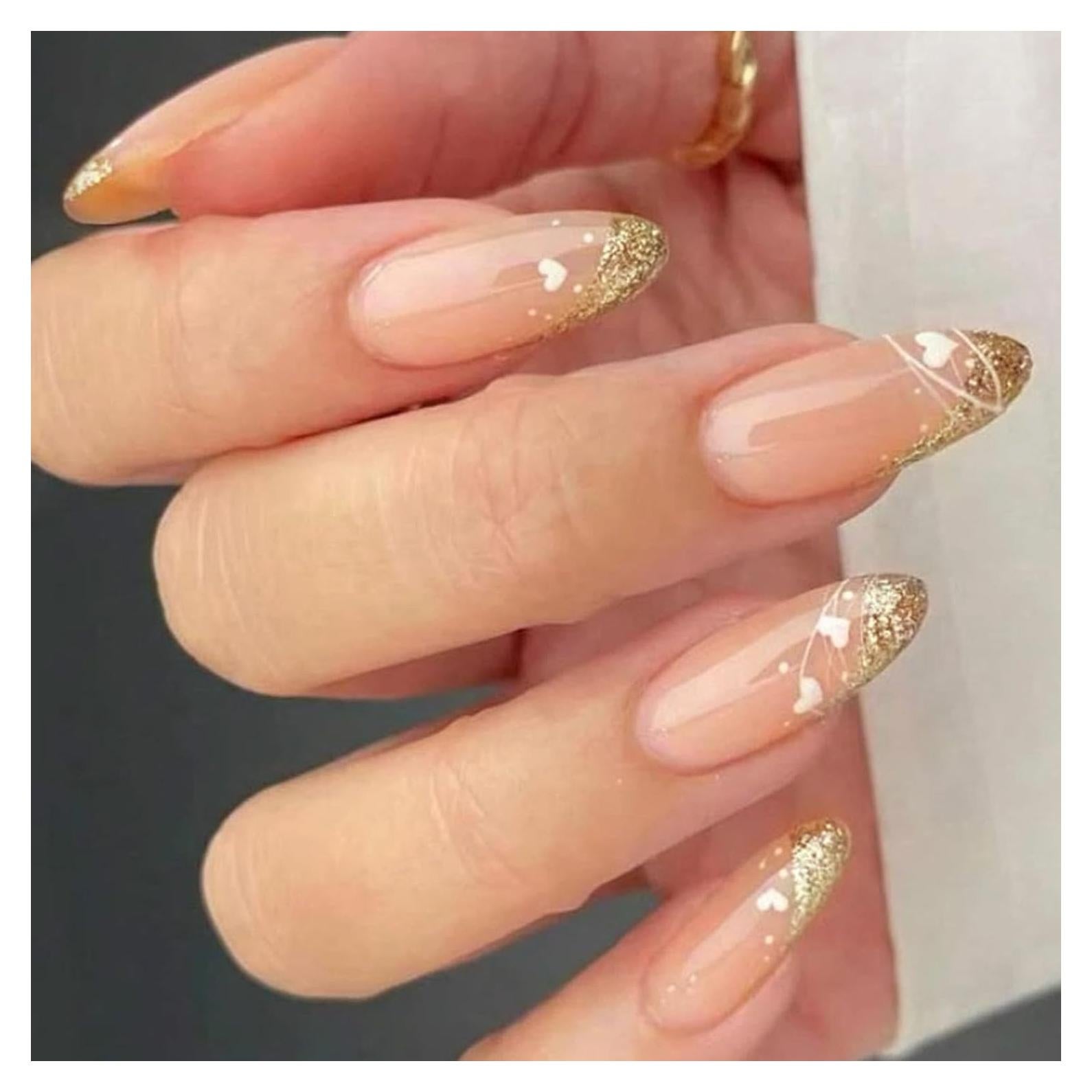 Uñas Postizas Acrílicas TUZANDW Punta Francesa 24 Piezas