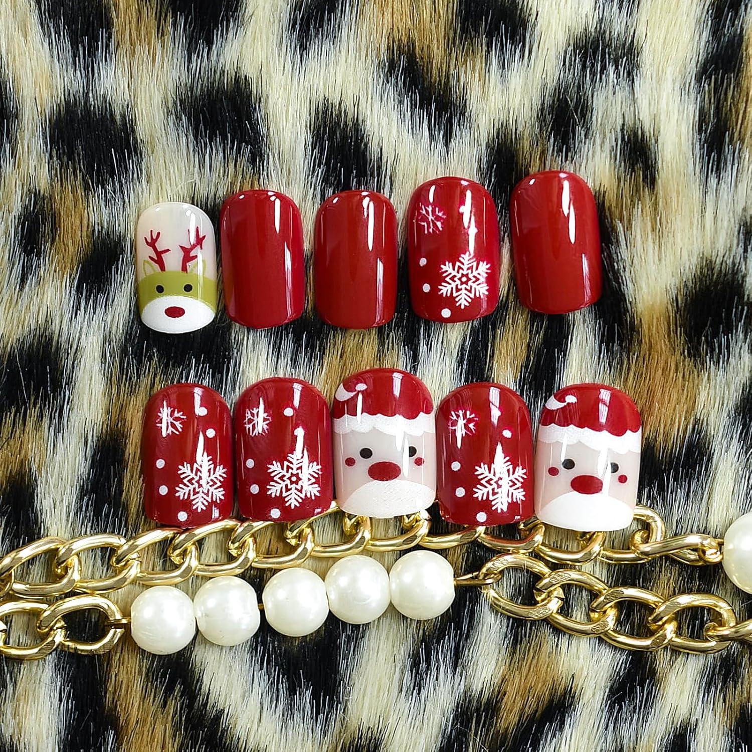 Uñas Postizas de Navidad Coolnail 120 Pcs 5 Diseños