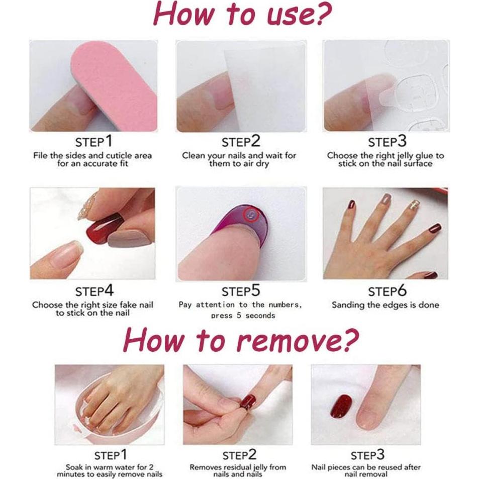 Uñas Postizas Cortas Almendras XMMXNBJ 30 Pcs Rosadas 3D