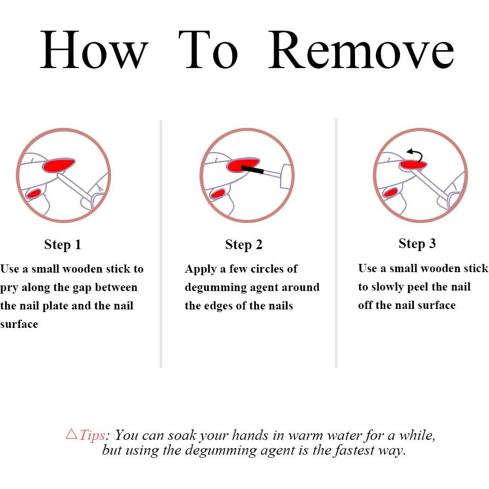 Uñas Acrílicas Postizas MERVF 24pc Nude Brillo ABS