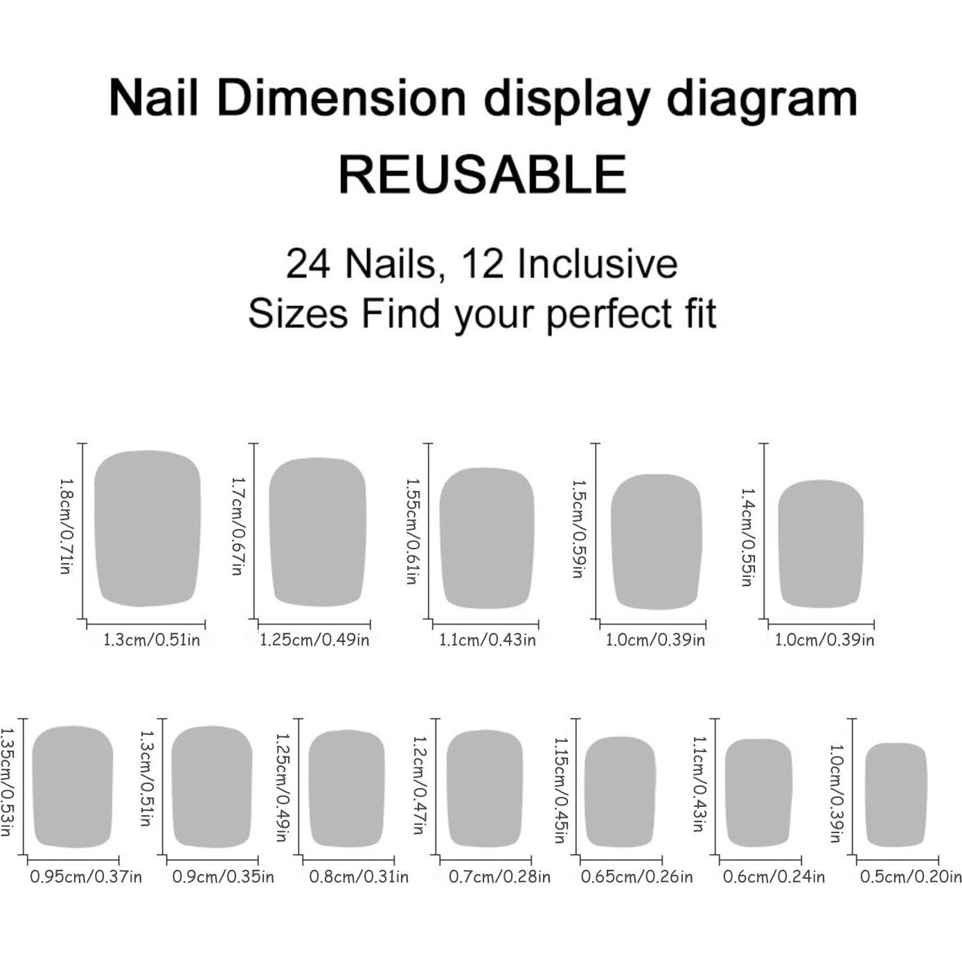 Uñas Postizas Cortas Cuadradas MIXFOSAHN con Flores Moradas 24 Pcs