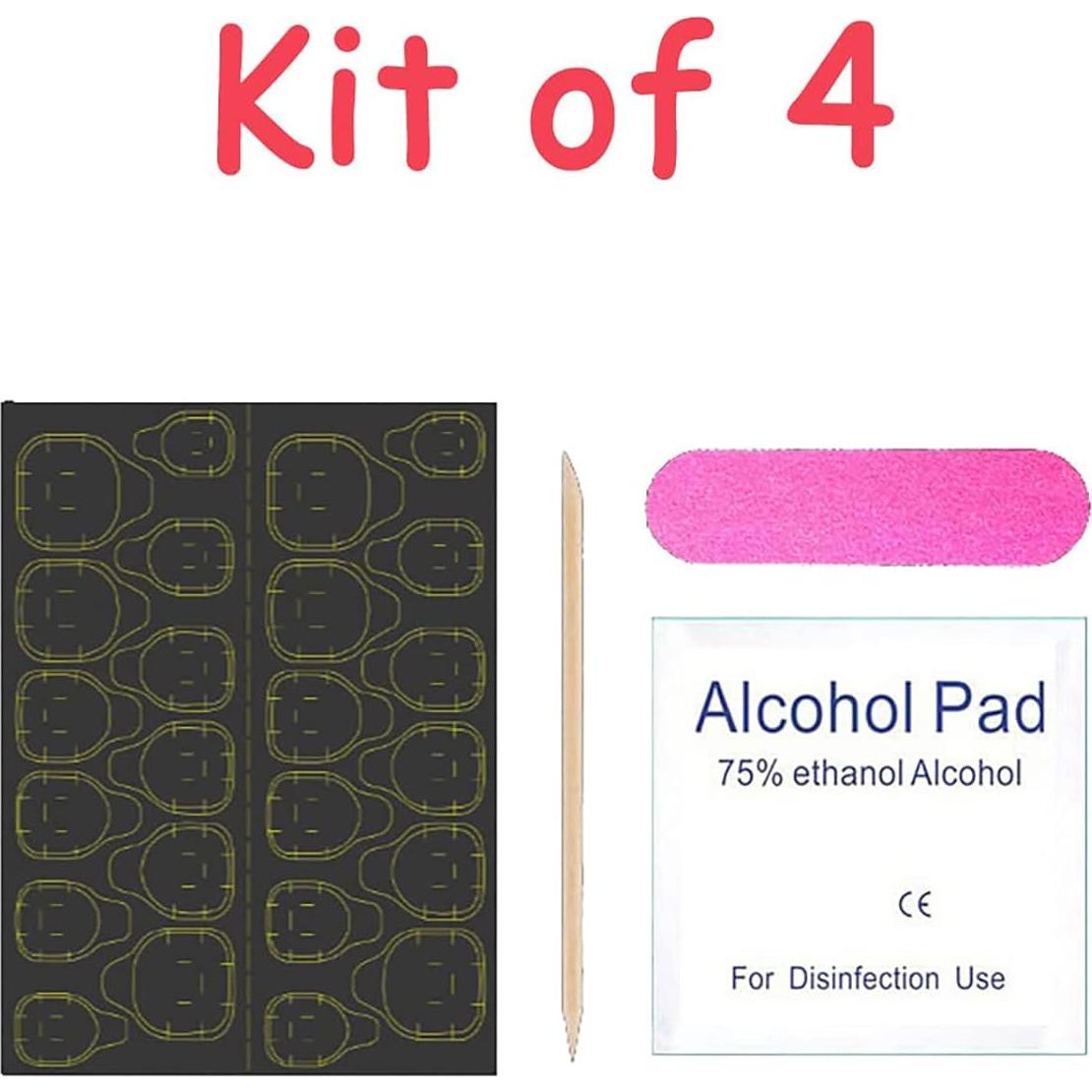 Uñas Postizas Medianas Cuadradas KKUUOO Color Nude 24 Pcs