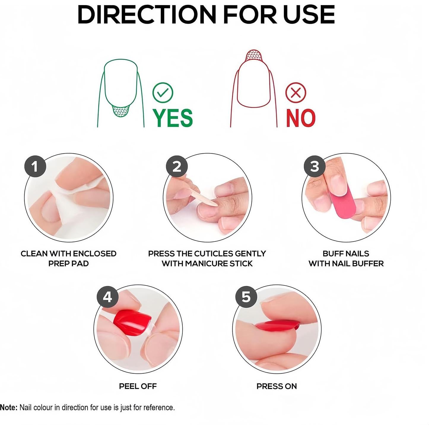 Uñas Postizas Cortas Rosadas Dulyork 24 Piezas Acrílicas