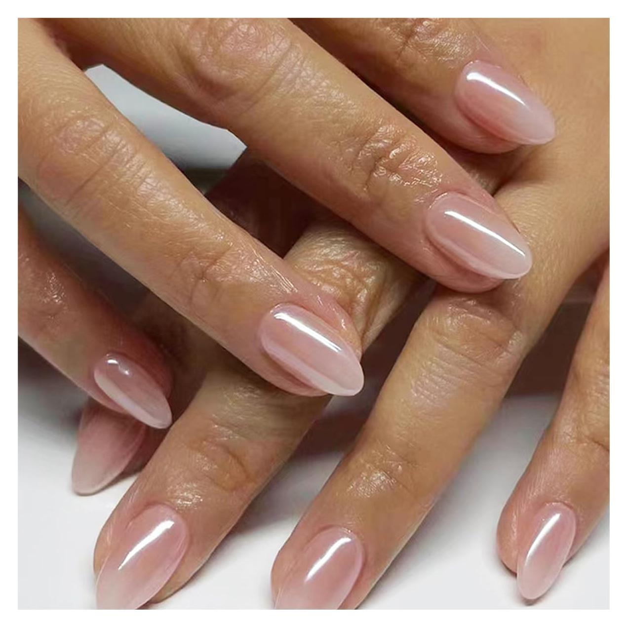 Uñas Postizas Almendra Ombre Nude 24 Pcs GUFUGU0612