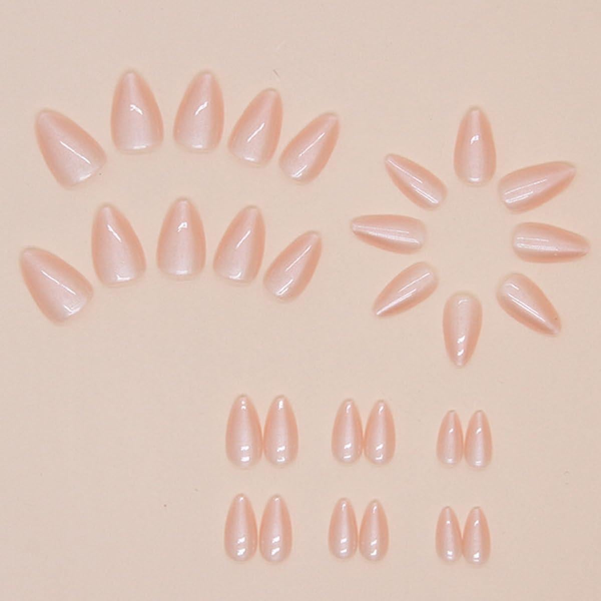 Uñas Postizas Almendra Ombre Nude 24 Pcs GUFUGU0612