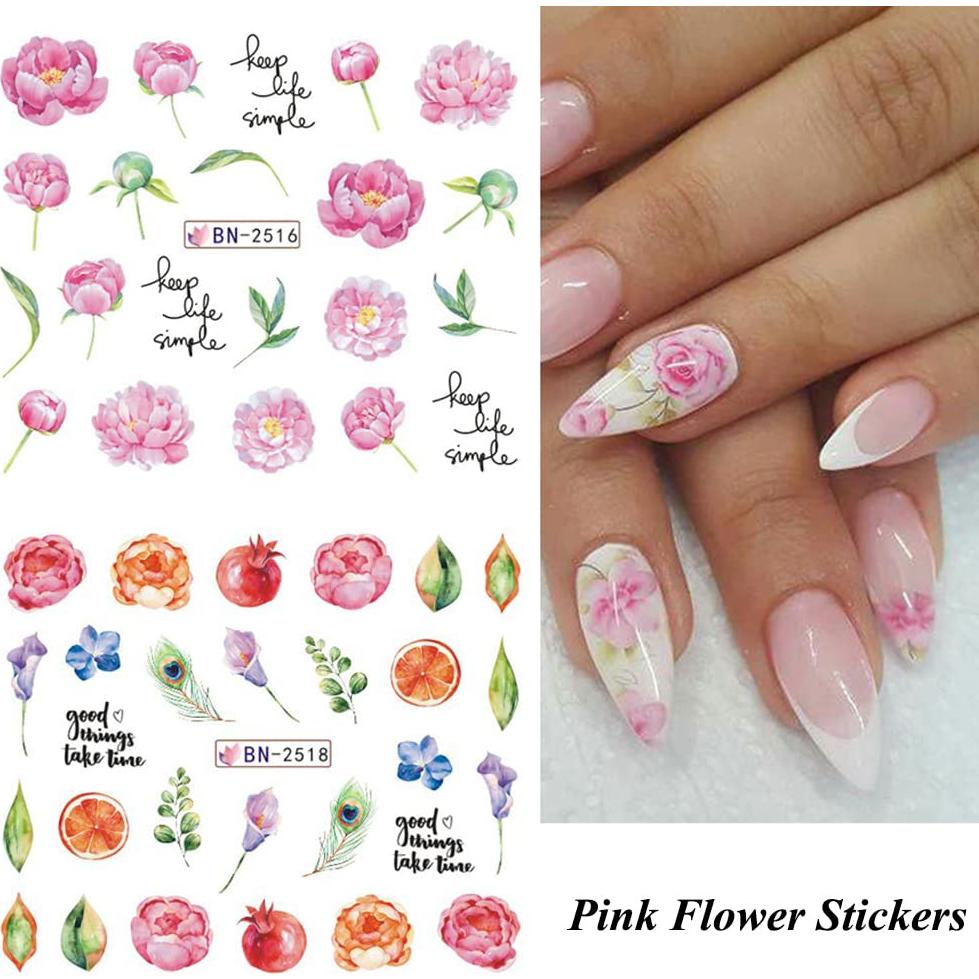 Pegatinas de Uñas SINSEN Florales 12 Piezas Transferencia Agua
