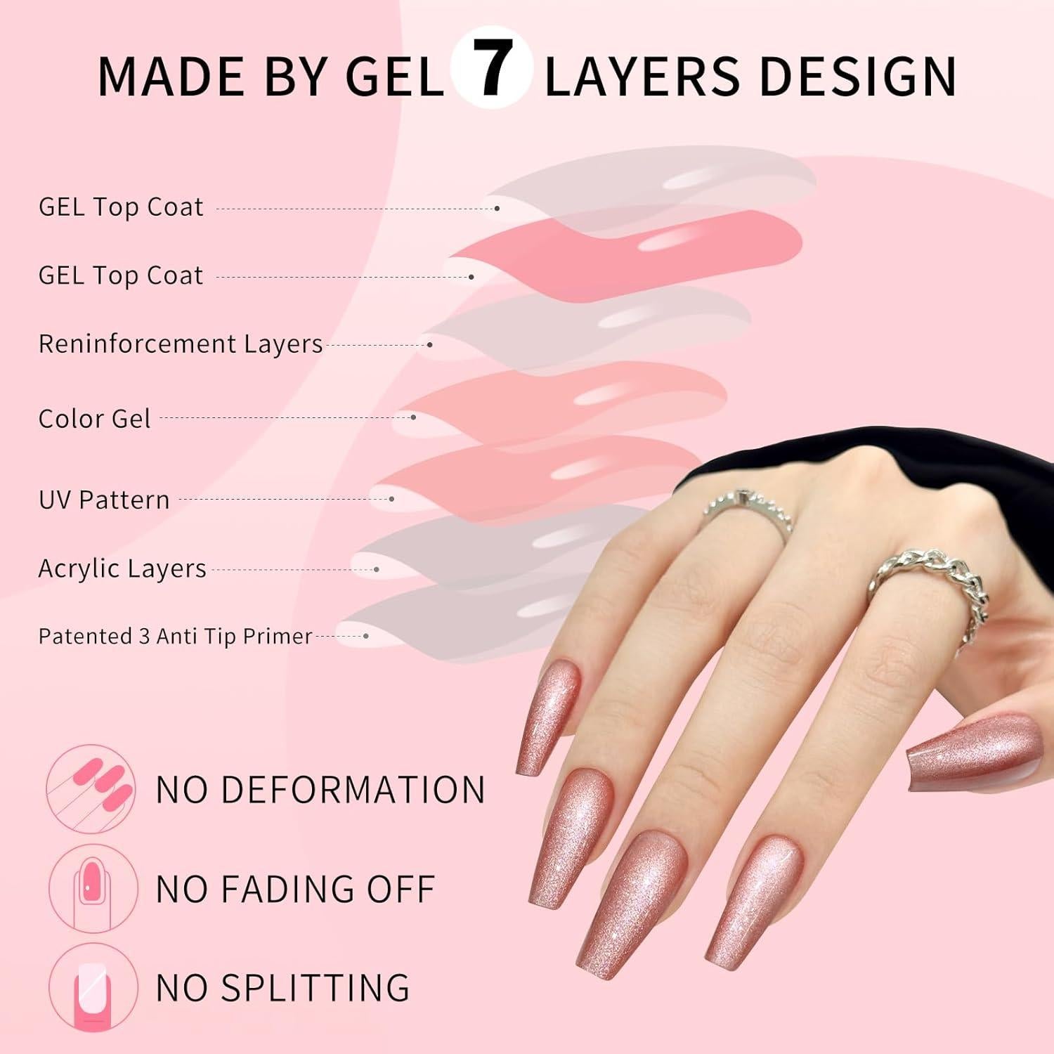 Uñas Postizas SKYCLOUD Rojas 24 Piezas Gel Suave