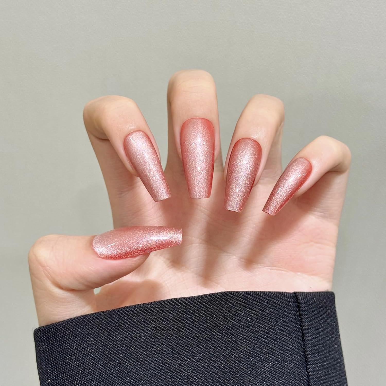 Uñas Postizas SKYCLOUD Rojas 24 Piezas Gel Suave