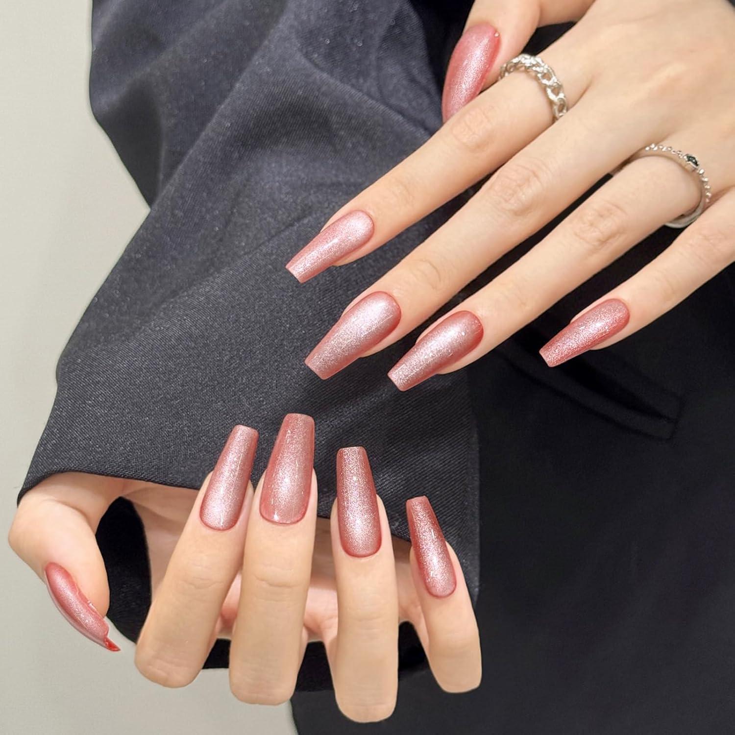 Uñas Postizas SKYCLOUD Rojas 24 Piezas Gel Suave