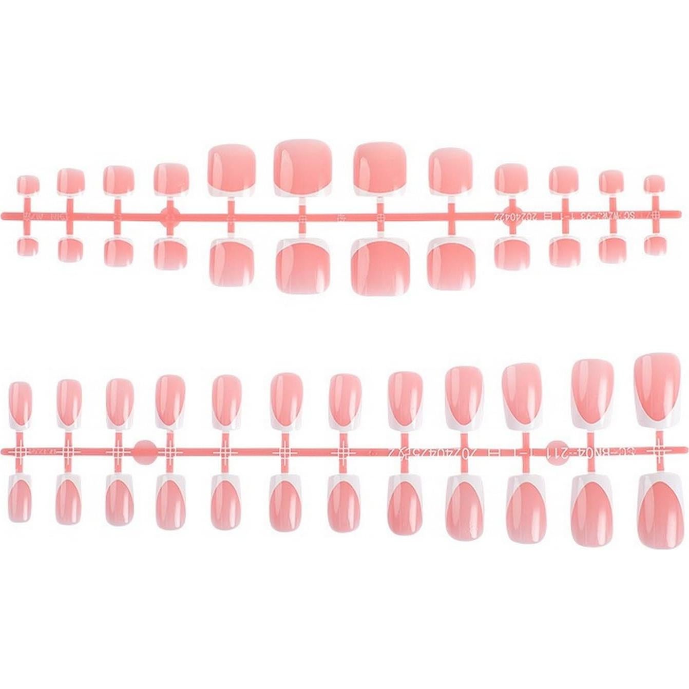 Kit de Uñas Postizas Francesas BHOOKA 48 Pcs Acrílicas