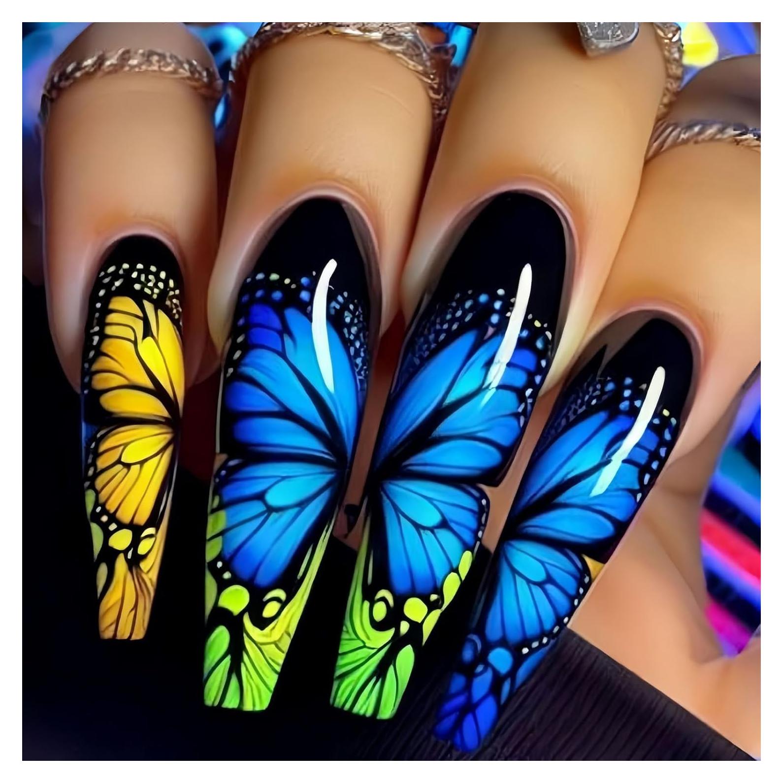 Uñas Postizas Cuadradas CHAONENG 24 Piezas Acrílicas