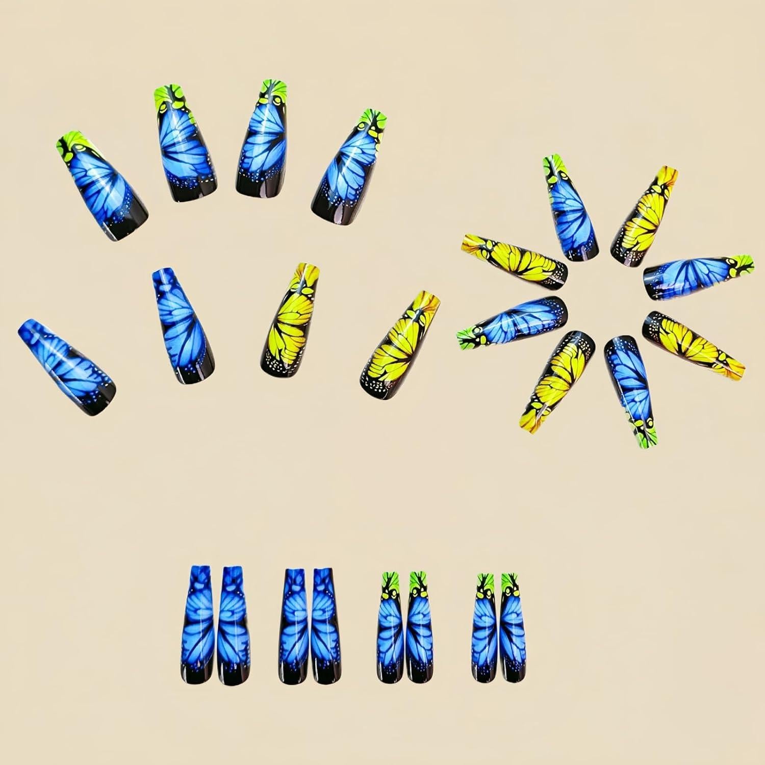 Uñas Postizas Cuadradas CHAONENG 24 Piezas Acrílicas