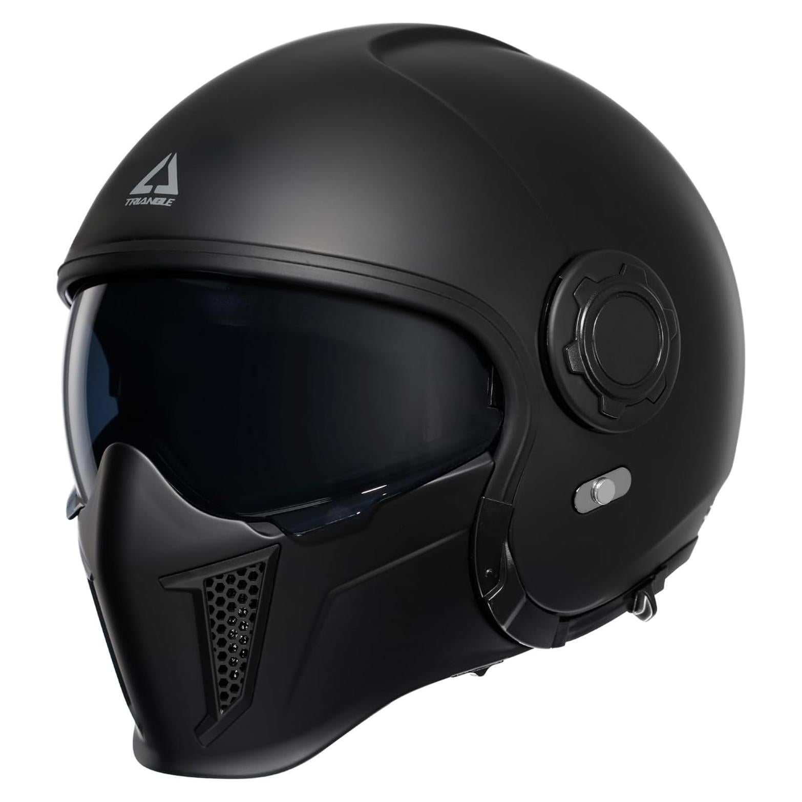 Casco de Motocicleta TRIANGLE OP12A Doble Visor Negro XXL