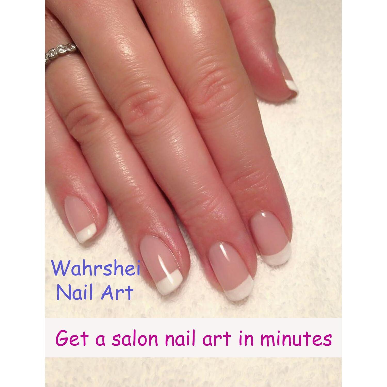 Tiras de Uñas de Gel Semi Curadas Wahrshei 20pcs Francés Clásico