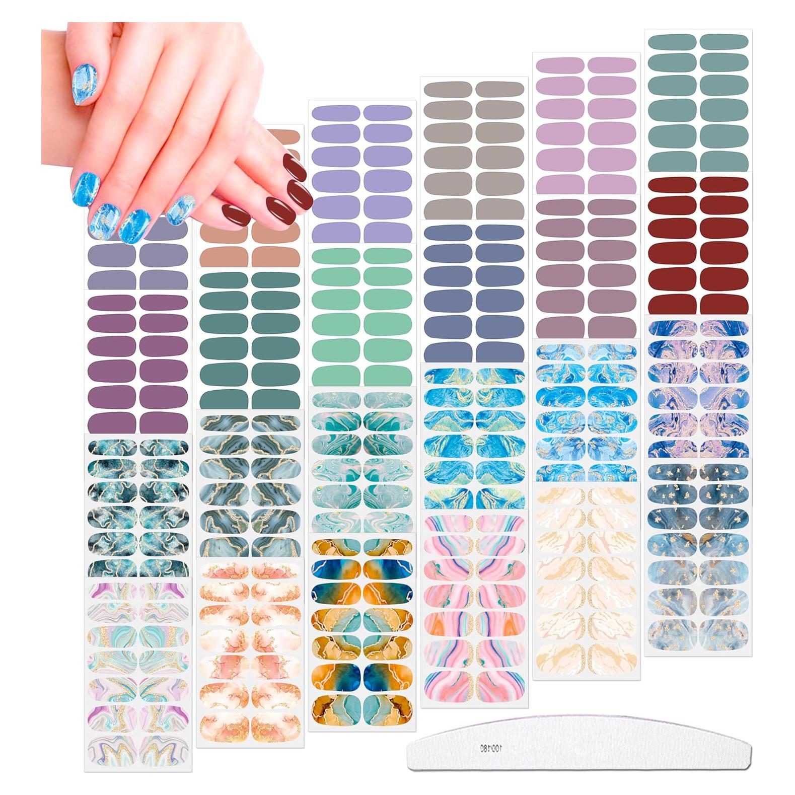 Tiras de Esmalte de Uñas JERCLITY 336 Piezas Autoadhesivas