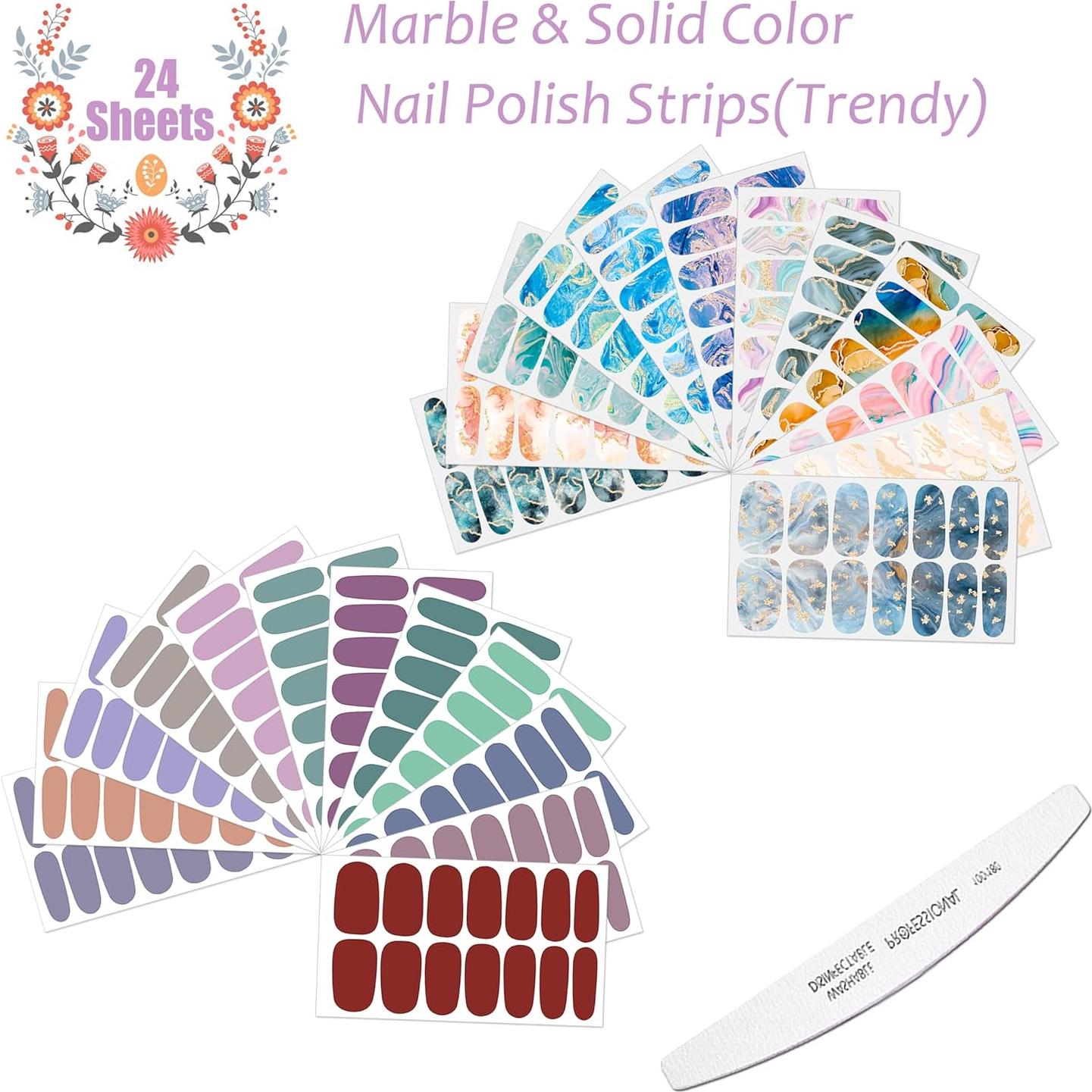 Tiras de Esmalte de Uñas JERCLITY 336 Piezas Autoadhesivas