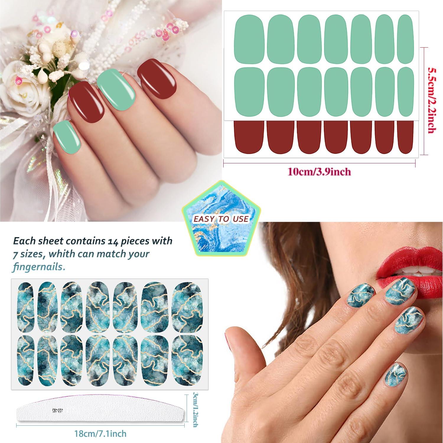 Tiras de Esmalte de Uñas JERCLITY 336 Piezas Autoadhesivas