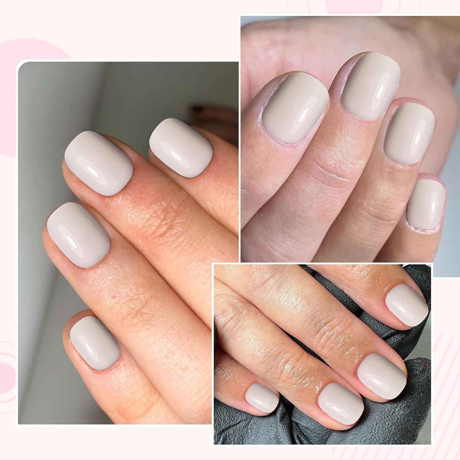 120 Uñas Postizas Cortas Khaki Lifextol - 12 Tamaños