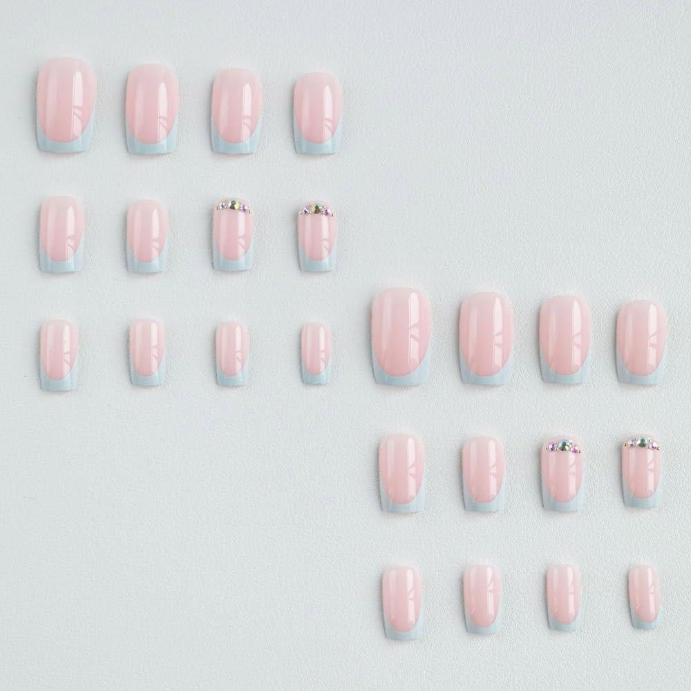 Uñas Postizas Cortas Cuadradas MinFeel Estilo-19 24 Pcs