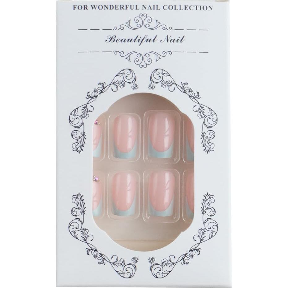 Uñas Postizas Cortas Cuadradas MinFeel Estilo-19 24 Pcs