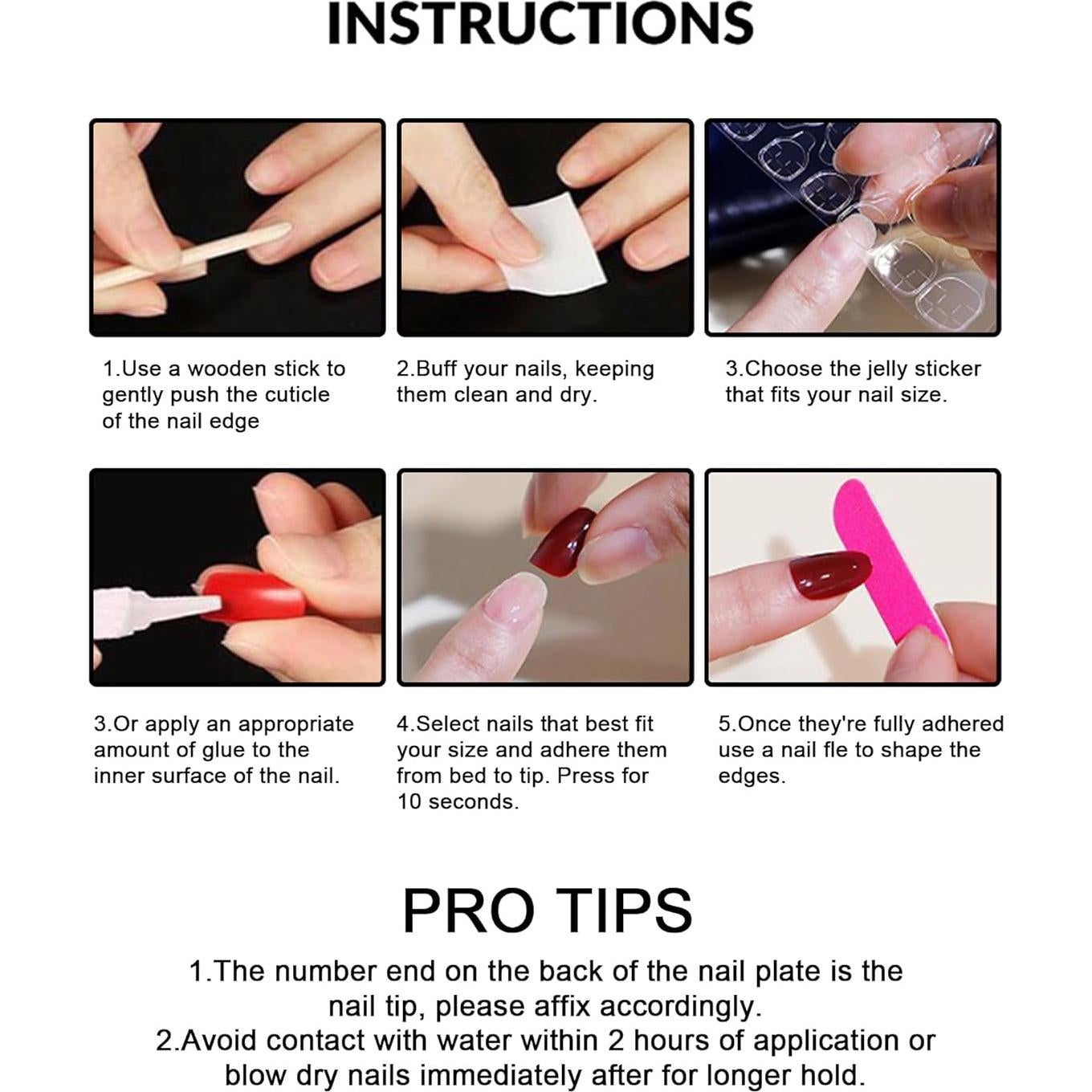 Uñas Postizas Cortas Cuadradas MinFeel Estilo-19 24 Pcs