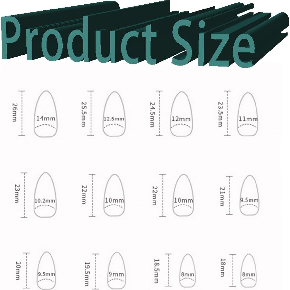 Uñas Postizas Almendra AROVFAM Verdes Brillantes 24 Piezas